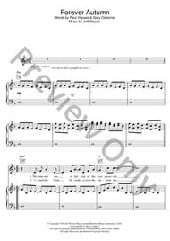 Forever Autumn piano sheet music cover